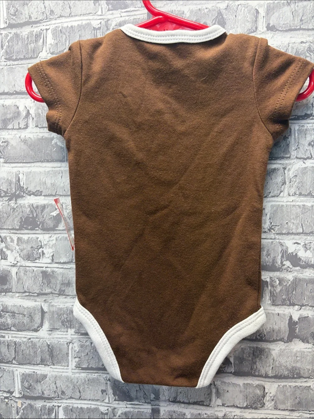 NWT Kidgets Brown and White Football Applique One-Piece